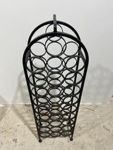 Load image into Gallery viewer, Vintage 1960s Black Wrought Iron Dome Top Wine Rack
