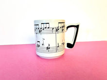 Load image into Gallery viewer, Vintage 1984 Musical Note + Sheet Music Ceramic Mug
