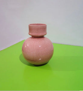 Vintage Italian Pink Ceramic Vase from Ernestine Pottery