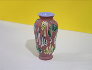 Vintage Pink Ceramic Vase Made In Italy