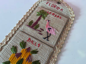Vintage Florida Boho Colorful Wicker Letter Holder