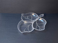 Load image into Gallery viewer, Vintage 1980s Lucite Leaf Shaped Divided Serving Dish
