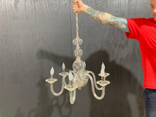 Load image into Gallery viewer, Modern + Fun 6 Arm Lucite Chandelier

