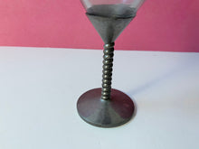 Load image into Gallery viewer, Vintage 1990 Set of Six Twisted Metal Stemmed Wine Glasses

