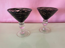 Load image into Gallery viewer, Vintage 90s Pair of Blown Glass Martini Glasses
