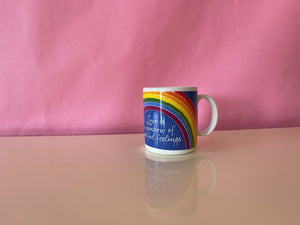 Vintage 80s Rainbow Love + Happiness Mug