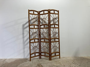 Vintage 1970s Italian Bamboo Three Panel Room Divider Screen