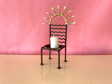 Load image into Gallery viewer, Vintage 90s Wrought Iron Chair Candle Holders
