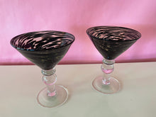 Load image into Gallery viewer, Vintage 90s Pair of Blown Glass Martini Glasses
