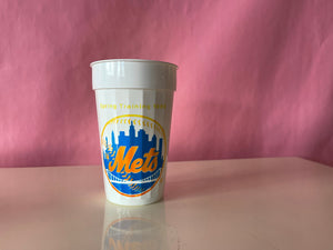 Vintage 80s Pair of Plastic New York Mets Spring Training Port St. Lucie Souvenir Collector Cups NY