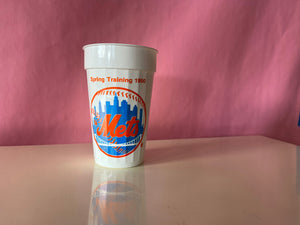 Vintage 80s Pair of Plastic New York Mets Spring Training Port St. Lucie Souvenir Collector Cups NY