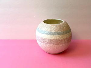 Vintage 80s Striped Round Vase