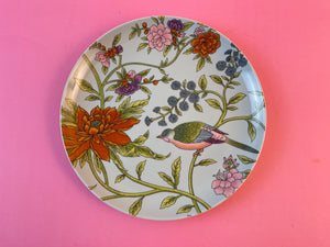 Vintage Chinoiserie Blue Bird Dinner Dish by The Haldon Group