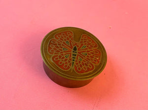Vintage Brass Butterfly Trinket Box