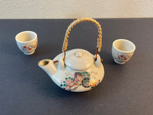 Vintage Ceramic Miniature Japanese Tea Set For Two