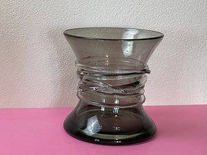 Vintage 1960s Large Danish Modern Studio Glass Vase In The Style of Holmegaard