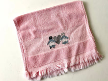 Load image into Gallery viewer, Vintage Cotton Hand Towel With Dolls + Heart Design Cross Stitching
