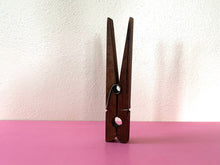 Load image into Gallery viewer, Vintage 1980s Giant Wooden Clothes Pin Memo Clip
