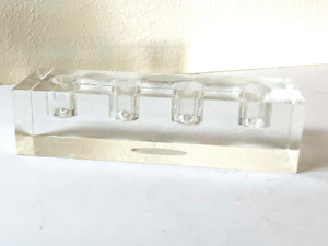 Vintage 1980s Lucite 4 Candle Candle Holder