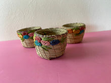 Load image into Gallery viewer, Vintage Set of Three Handwoven Decorative Mini Baskets
