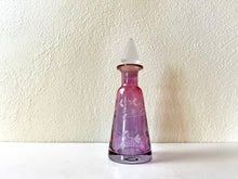 Load image into Gallery viewer, Vintage 60s Etched Glass Bottle Perfume Decanter Storage Bottle

