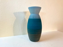 Load image into Gallery viewer, Vintage Blue Ombréd Pottery Vase Large Size
