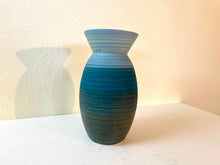 Load image into Gallery viewer, Vintage Blue Ombréd Pottery Vase Med Size
