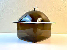 Load image into Gallery viewer, Vintage 1960s Grey + White Lucite Floating Globe Ice Bucket Food Server

