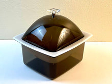Load image into Gallery viewer, Vintage 1960s Grey + White Lucite Floating Globe Ice Bucket Food Server
