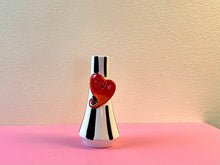 Load image into Gallery viewer, Vintage 80s Striped Ceramic Vase With Heart
