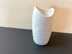 Vintage 90s White Ceramic Wavy Gravy Decorative Vase