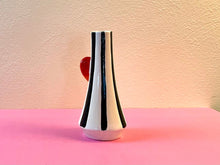 Load image into Gallery viewer, Vintage 80s Striped Ceramic Vase With Heart
