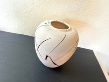 Load image into Gallery viewer, Vintage Pink + Black Splatter Pottery Vase Made In Italy
