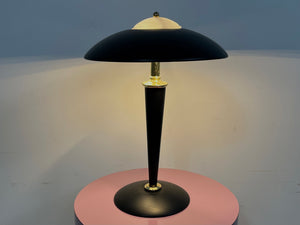 Vintage 80s Black and Gold Post Modern Table Lamp