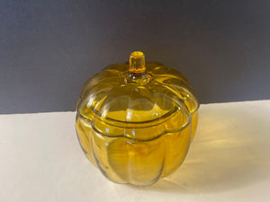 Vintage Glass Pumpkin Cookie Jar or Candy Jar