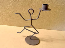 Load image into Gallery viewer, Vintage 80s Post Modern Memphis Style Metal Dancing Man Candle Holders By Scardy

