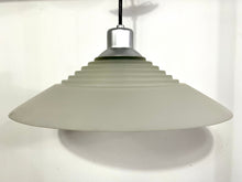 Load image into Gallery viewer, Vintage 80s Viokef Greek Hand-Made Frosted Glass Disc Pendant Light
