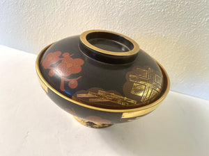 Vintage Japanese Maki-E Lacquer Lidded Bowl