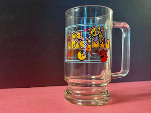 Vintage Original 1981 Ms Pac Man Glass Mug by Bally Midway