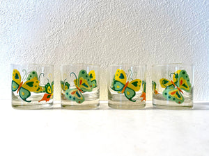 Vintage 1960s Butterfly Glasses Set of 6